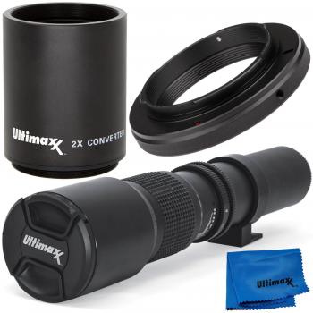 Ultimaxx 500mm/1000mm f/8 Preset Telephoto Lens Kit for Canon EOS 80D7