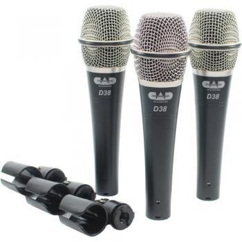 CADLive D38 Supercardioid Dynamic Handheld Microphone (3 Pack)
