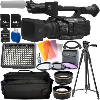 Panasonic AG-UX180 4K Professional Camcorder with Starter Accessory Bu
