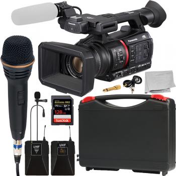 Panasonic AG-CX350 4K Camcorder with Wireless Microphone Kit