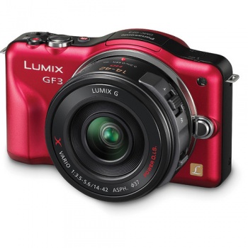 Panasonic Lumix DMC-GF3 Digital Camera (Body Only) (Red)