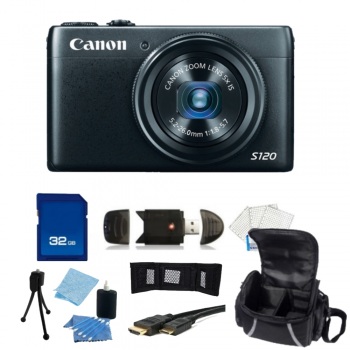 Canon Power Shot S120 Point-and-Shoot Camera + Accessory Bundle