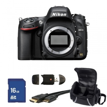 Nikon D610 DSLR Camera (Body Only) + Accessory Bundle