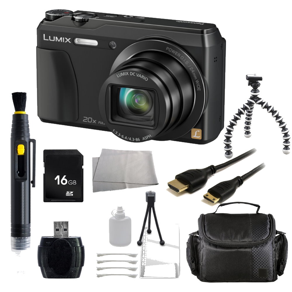 Panasonic Lumix DMC-TZ55/ ZS35 Digital Camera (Black) + Accessory Bund