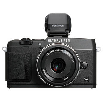 Olympus E-P5 Mirrorless Digital Camera with 17mm f/2.8 Lens and VF-4 V