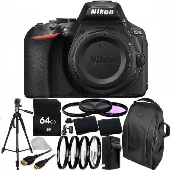 Nikon D5600 DSLR Camera (Body Only) 64GB Advanced Bundle With 2 Extra 