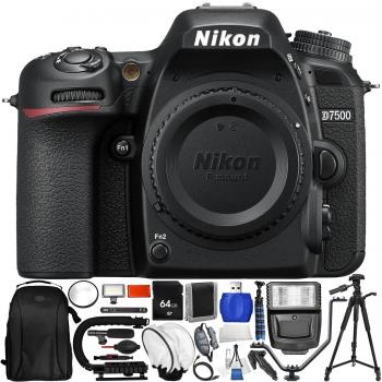 Nikon D7500 DSLR Camera (Body Only) with Accessory Bundle
