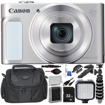 Canon PowerShot SX620 HS Digital Camera (White) Accessory Bundle