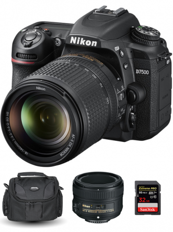 Nikon D7500 DSLR Camera with 18-140mm Lens Starter Bundle