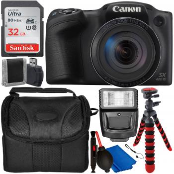 Canon PowerShot SX420 IS Digital Camera (Black) with Accessory Bundle