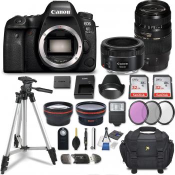 Canon EOS 6D Mark II DSLR Camera 4 Lens Bundle