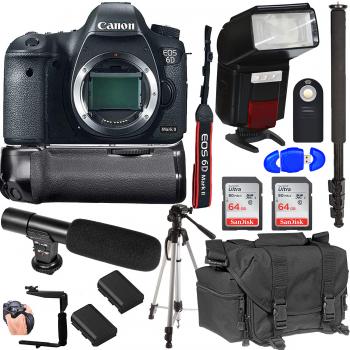 Canon EOS 6D Mark II DSLR Camera (Body Only) with Accessory Bundle