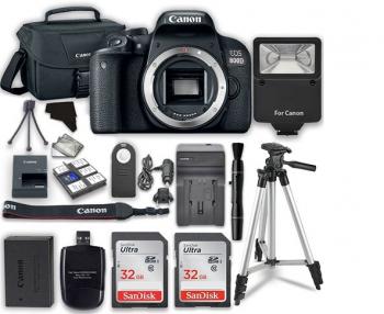 Canon EOS Rebel T7i/800D Digital SLR Camera Body and Accessory Bundle