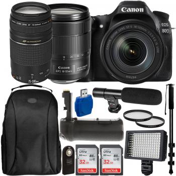 Canon EOS 80D DSLR Camera with 18-135mm Lens EF 75-300mm f/4-5.6 III U