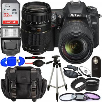 Nikon D7500 DSLR Camera with 18-140mm Lens (Black) 1582 with Tamron 70