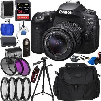 Canon EOS 90D DSLR Camera with 18-55mm Lens - 3616C009 Essential Bundl