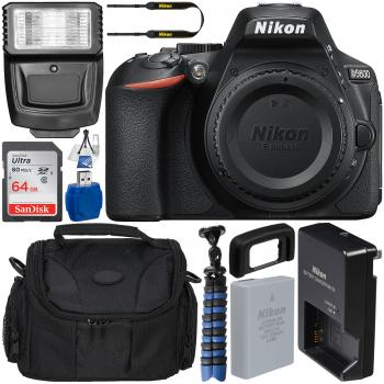 Nikon D5600 DSLR Camera (Body Only) - 1575 with Accessory Bundle