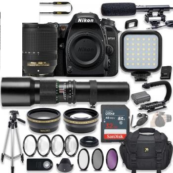 Nikon D7500 DSLR Camera - 1581 with 18-140mm - 2213 and 500mm Lenses P