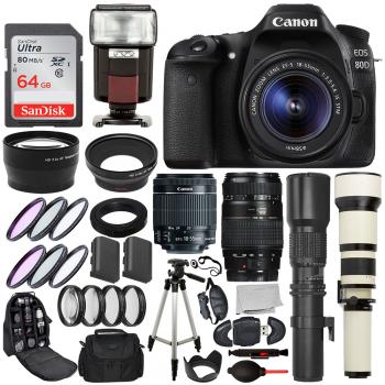 Canon EOS 80 DSLR Camera with 18-55mm Lens - 1263C005 Tamron 70-300mm 