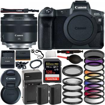 Canon EOS R Mirrorless Digital Camera - 3075C002 with RF 35mm f/1.8 IS Macro STM Lens - 2973C002 & Deluxe Accessory Bundle