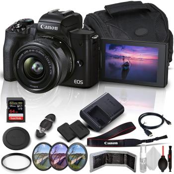 Canon EOS M50 Mark II Mirrorless Digital Camera With 15-45mm Lens (Bla