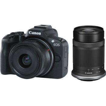 Canon EOS R50 Mirrorless Camera w/ 18-45mm and 55-210mm Lenses (Black)