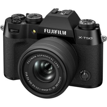 FUJIFILM X-T50 Mirrorless Camera with XC 15-45mm f/3.5-5.6 Lens (Black