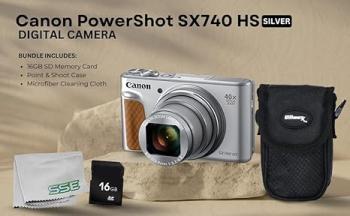 Canon PowerShot SX740 HS Digital Camera (Silver) 4PC Bundle - Includes