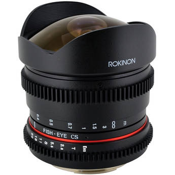 Rokinon 8mm T/3.8 Fisheye Cine Lens for Canon