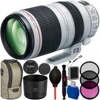 Canon EF 100-400mm f/4.5-5.6L IS II USM Lens with 9PC Accessory Bundle