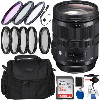 Sigma 24-70mm f/2.8 DG OS HSM Art Lens for Nikon F and Accessory Bundle