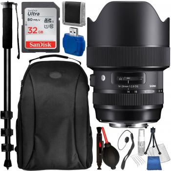 Sigma 14-24mm f/2.8 DG HSM Art Lens for Nikon F with Deluxe Accessory 