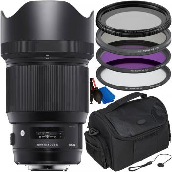 Sigma 85mm f/1.4 DG HSM Art Lens for Nikon F - 321955 with Accessory B