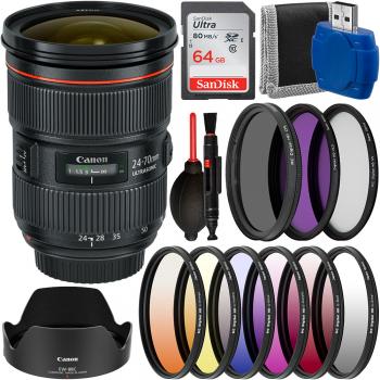 Canon 24-70mm F/2.8L II USM Lens - 5175B002 with Must Have Bundle