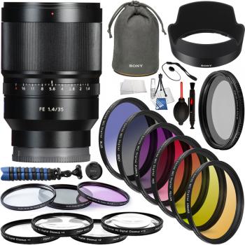 Sony Distagon T* FE 35mm f/1.4 ZA Lens - SEL35F14Z Professional Lens Bundle