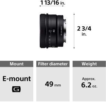 Sony FE 40mm f/2.5 G Lens + 0.43x Wide-Angle Lens Attachment with Deta