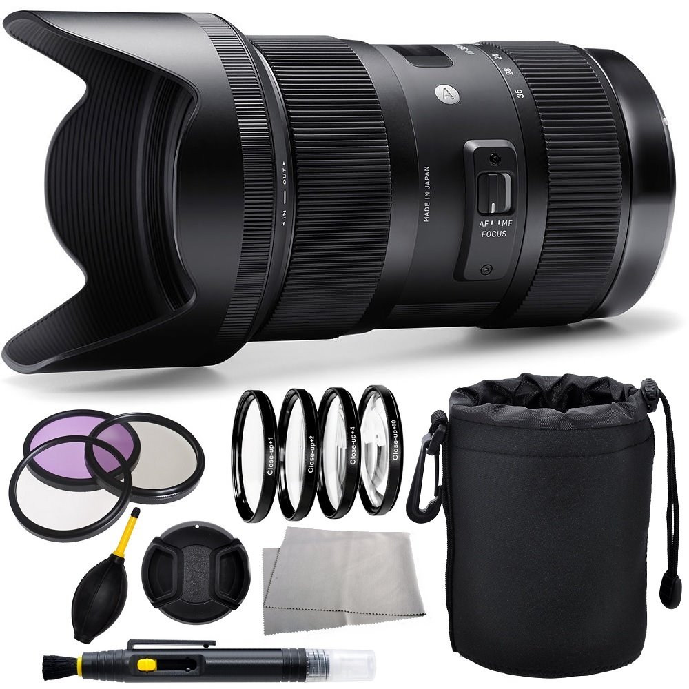 Sigma 18-35mm f/1.8 DC Art HSM Lens for Nikon + Accessory Bundle