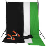 Impact Background System Kit with 10x12 Black White Chroma Green Muslins